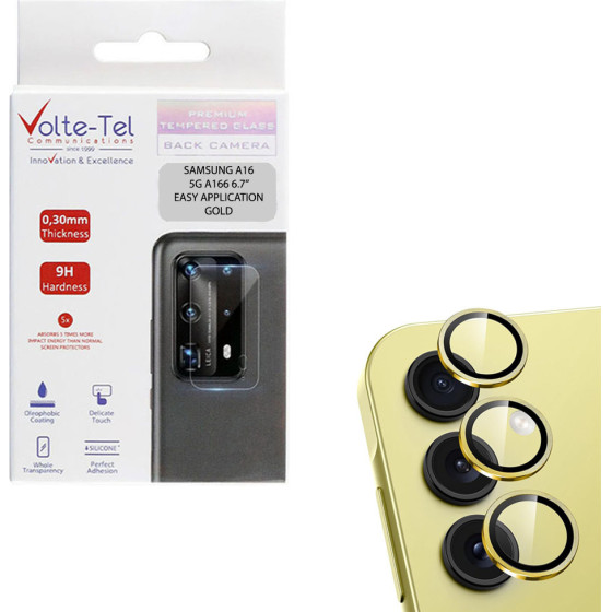 Volte-Tel Camera Glass Cover Samsung A16 5G �166 6.7'' 9H 0.30MM Easy Application GOLD