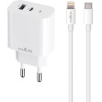 Maxlife Travel Charger Pd Qc 20W + Type C To Lightning Data Cable White - (MXTC-06-20ACC)