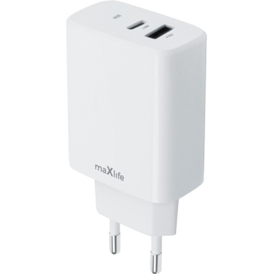 Maxlife Travel Fast Charger Pd Qc 30W 2 X Ports White - (MXTC-10-30AC)