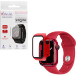 Volte-Tel Tempered Glass Apple Watch 45mm 1.9'' 9H 0.30mm Pc Edge Cover With Key 3D Full Glue Full Cover RED