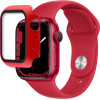Volte-Tel Tempered Glass Apple Watch 45mm 1.9'' 9H 0.30mm Pc Edge Cover With Key 3D Full Glue Full Cover RED