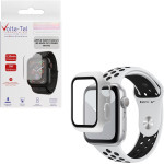 Volte-Tel Tempered Glass Apple Watch 45mm 1.9'' 9H 0.30mm Pc Edge Cover With Key 3D Full Glue Full Cover WHITE
