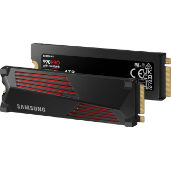 Samsung Ssd M.2 Nvme PCI-E GEN4 4TB Series 990 Pro w/ Heatsink, M.2 2280, Nvme PCI-E GEN4x4, Read 7450MB/s, Write 6900MB/s, 5YW. - (MZ-V9P4T0GW)