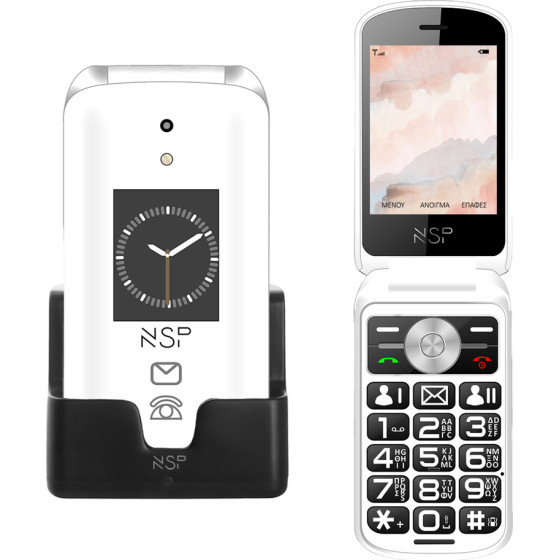 NSP ������ �� ������� 2700DS 2G Flip 2.8'' 128MB/64MB Dual Sim RADIO-MP3/MP4 Sos Button White GR