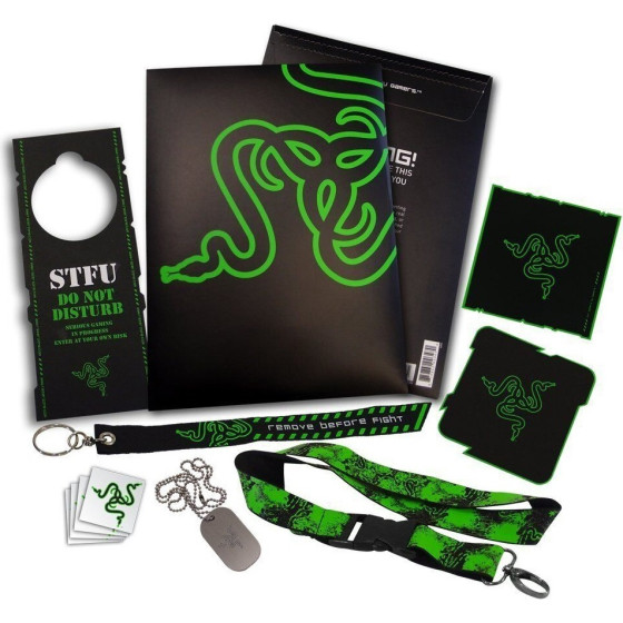 Razer Leet Pack v3 (Coasters, lanyards, pina, stickers, Tattoos & Metal Dog Tag chain)