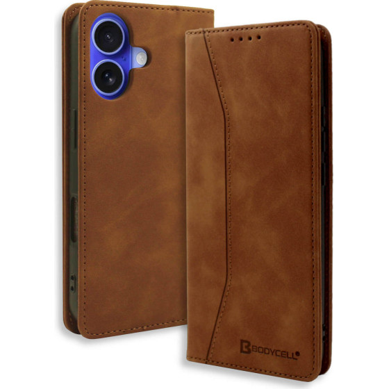 Bodycell Book Case Pu Leather Iphone 16 Brown - (BB-00154)