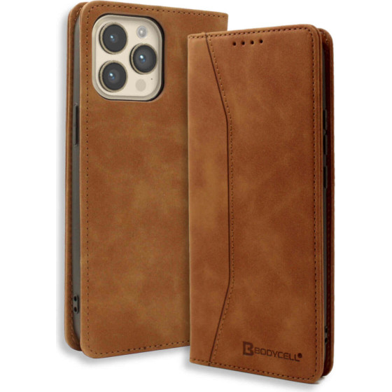 Bodycell Book Case Pu Leather Iphone 16 Pro Max Brown - (BB-00163)