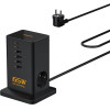Tessan 8 In 1 Gan Power Strip 2xSchuko 4xUsb 2xTYPE-C 65W With Cable 2M Black - (TS-FS02DE00)