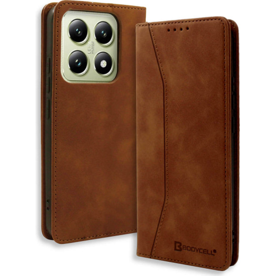 Bodycell Book Case Pu Leather Xiaomi 14T 5G Brown - (BB-00178)