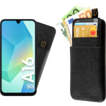 Idol 1991 ���� Samsung A16 4G A165/A16 5G A166 6.7'' ANTI-Rfid Leather Smart Wallet Camera Guard BLACK