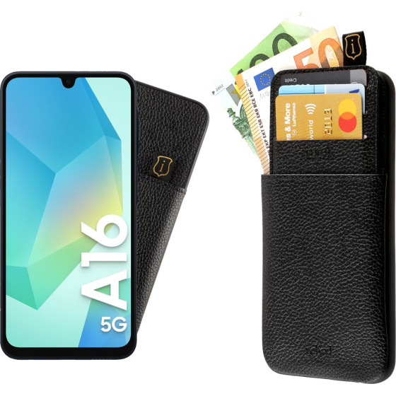 Idol 1991 ���� Samsung A16 4G A165/A16 5G A166 6.7'' ANTI-Rfid Leather Smart Wallet Camera Guard BLACK