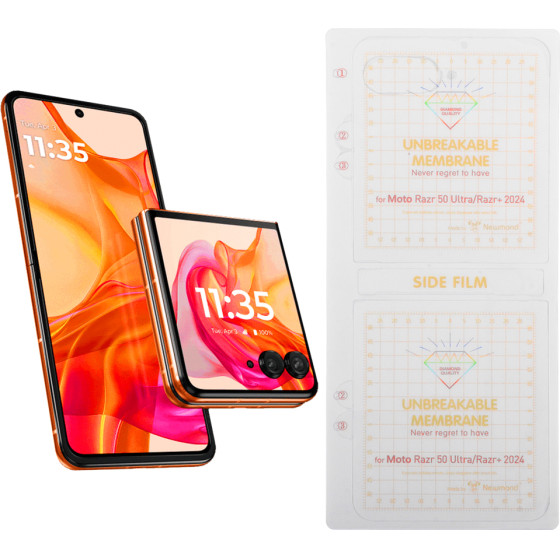 Volte-Tel Pet Soft Film Unbreakable Membrane Foldable Motorola Moto Razr 50 / 50 Ultra 5G 6.9'' 0.20mm Outside Full PACK