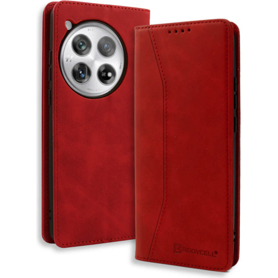Bodycell Book Case Pu Leather Oneplus 12 5G Red - (BB-00167)