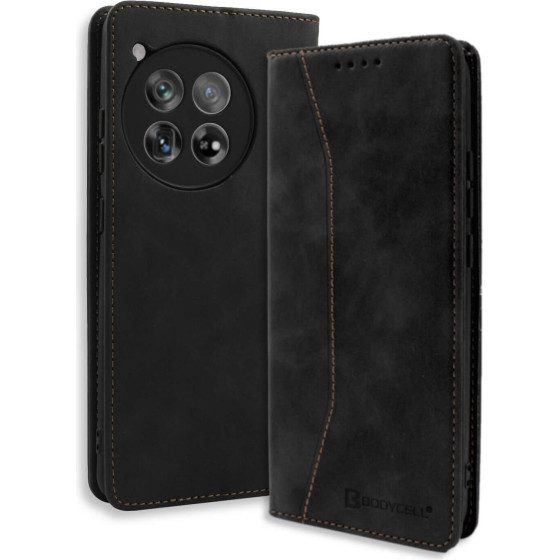 Bodycell Book Case Pu Leather Oneplus 12R 5G Black - (BB-00168)