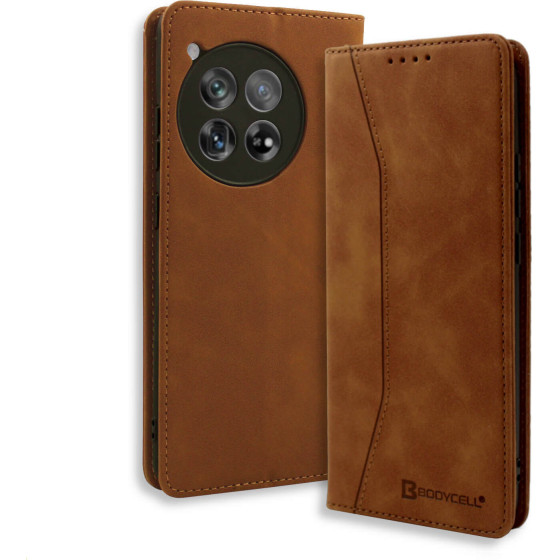 Bodycell Book Case Pu Leather Oneplus 12R 5G Brown - (BB-00169)