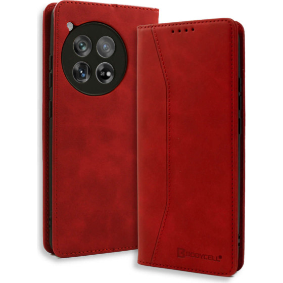 Bodycell Book Case Pu Leather Oneplus 12R 5G Red - (BB-00170)