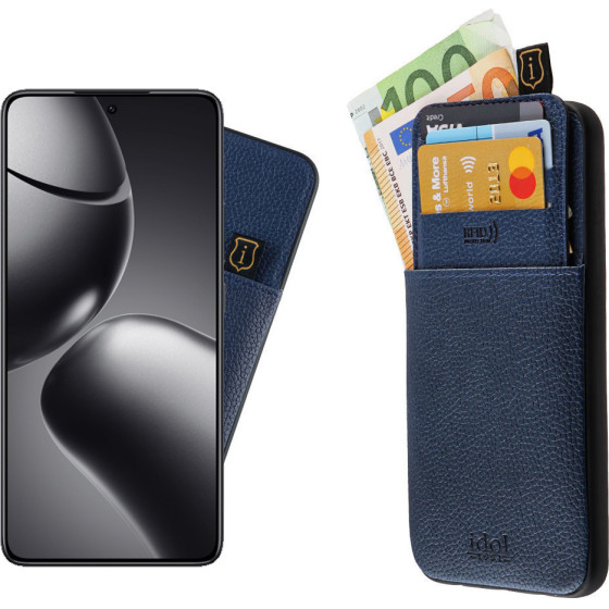 Idol 1991 ���� Xiaomi 14T 5G 6.67'' ANTI-Rfid Leather Smart Wallet Camera Guard BLUE