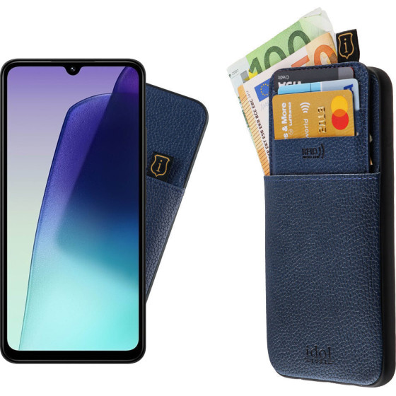 Idol 1991 ���� Xiaomi Redmi 14C 4G/Poco C75 4G 6,88'' ANTI-Rfid Leather Smart Wallet Camera Guard BLUE