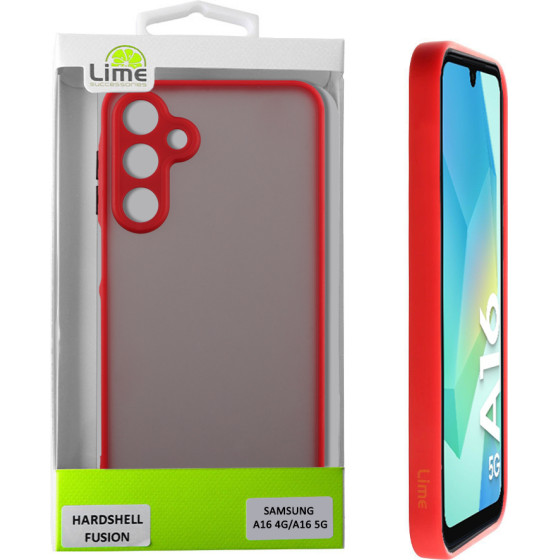 Lime Successories Lime ���� Samsung A16 4G A165/A16 5G A166 6.7'' Hardshell Fusion Full Camera Protection Red With Black KEYS