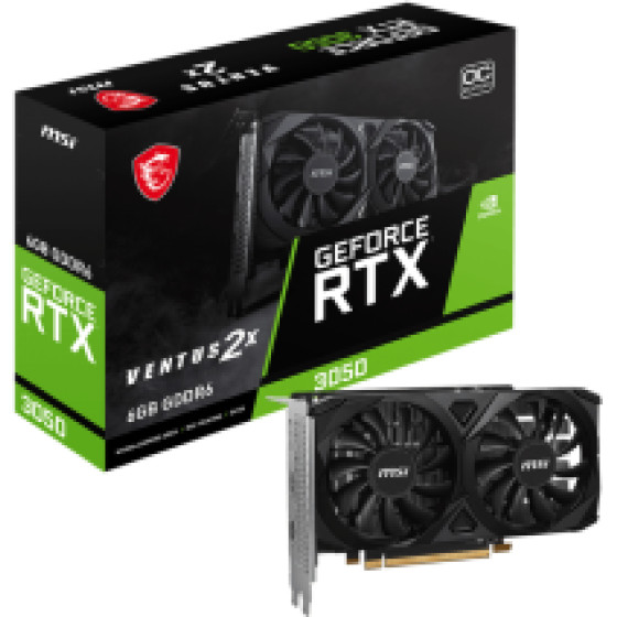 MSI Vga PCI-E Nvidia Gf Rtx 3050 Ventus 2X E 6G OC, 6GB/96BIT, GDDR6, 2xHDMI/1xDisplay PORT, Dual FAN, 2 Slot FANSINK, 3YW. - (912-V812-056)