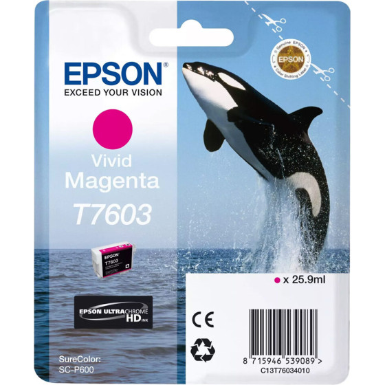 Ink Epson T7603 Ultrachrome Hd Vivid Magenta - 26ml - (C13T76034N10)
