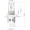 M-Tech ����� Led H4 12V IP65 6.000K 4.600lm Led Set Pro Smart Series - 2 ���. - (LSPROS4)