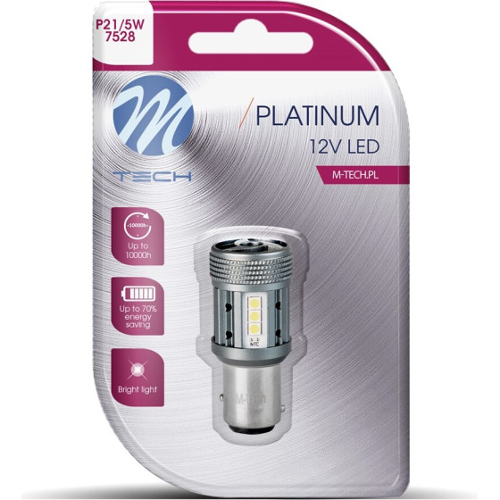 M-Tech ������� P21/5W 12/24V BAY15d 12xSMD3030 Led CAN-Bus ����� Platinium Blister - 1 ��� - (LB853W-01B)