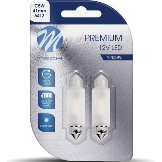 M-Tech �������� ����������� C5W/C10W 41mm SV8.5 12V 170lm 2x2835SMd Led Dioda Premium CAN-Bus ����� - 2 ���. - (LB363W)