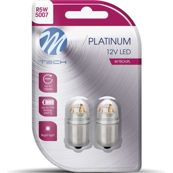 M-Tech �������� R5W 12/24V BA15s 5x2835SMd Led CAN-Bus ����� (����������-���������) Platinium Blister - 2 ���. - (LB833W-02B)