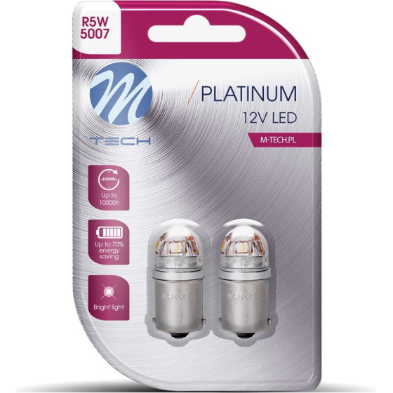 M-Tech �������� W16W T15 12/24V 1W 5x2835SMd Led CAN-Bus ����� Platinium Blister - 2 ��� - (LB834W-02B)