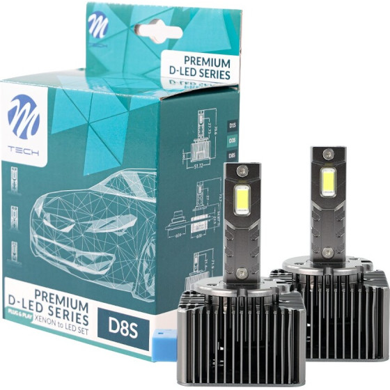 M-Tech ����e� Led D8S 12V PK32d-1 6000K 8.400lm 35W D-Series PLUG&Play Kit CAB-Bus �� ������������ - 2 ���. - (LZXD8S)
