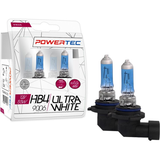 M-Tech ������ �������� HB4 12V 65W Powertec Ultra White (Up To 5.000k) - 2 ��� - (PTZUWHB4-DUO)