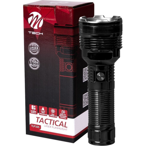 M-Tech ����� ������ 1x15W 413lm IP65 183mm �62mm 6000mAh Li-Ion Tactical Laser Flashligh - 1 ���. - (TLF105)