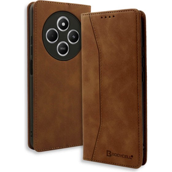Bodycell Book Case Pu Leather Xiaomi Redmi 14C 4G Brown - (BB-00193)
