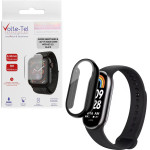 Volte-Tel Tempered Glass Xiaomi Smart Band 8 1.62'' 9H 0.30mm Pc Edge Cover With Key 3D Full Glue Full Cover BLACK