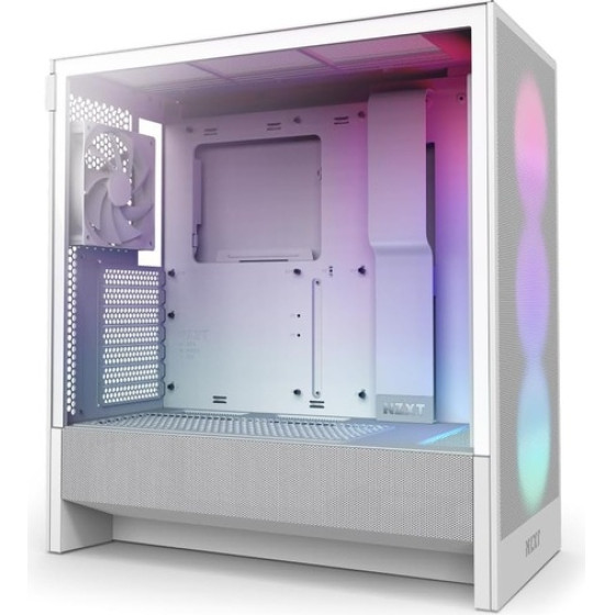 NZXT H Series H5 (2024) Flow Rgb Edition Atx Mid Tower Chassis White Color - (CC)