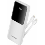 Vention 10.000mAh Power Bank (Micro-Usb + USB-C + USB-A + USB-A) With Built-In Type-C And Lightning Cables 22.5W White Led Display Type - (FHOW0)