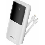 Vention 20.000mAh Power Bank (Micro-Usb + USB-C + USB-A + USB-A) With Built-In Type-C And Lightning Cables 22.5W White Led Display Type - (FHPW0)