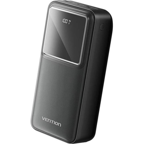 Vention 30.000mAh Power Bank (Micro-Usb + USB-C + USB-A + USB-A) 22.5W Black Led Display Type - (FHMB0)