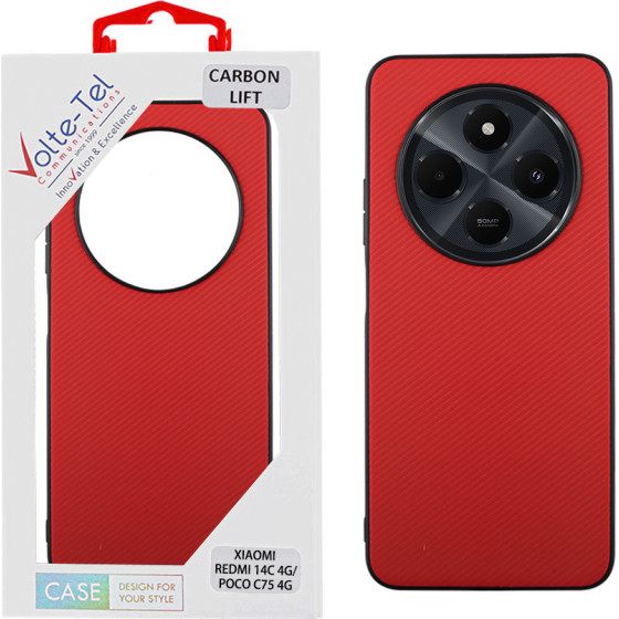 Volte-Tel ���� Xiaomi Redmi 14C 4G/Poco C75 4G 6.88'' Carbon Lift Camera Guard RED