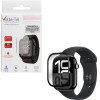 Volte-Tel Tempered Glass Apple Watch 10 42mm 1.77'' 9H 0.30mm Pc Edge Cover With Key 3D Full Glue Full Cover BLACK