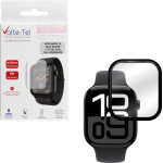 Volte-Tel Tempered Plexi Glass Apple Watch 10 42mm 3D Edge 1.77'' 9H 0.30mm Full Glue Full Cover BLACK