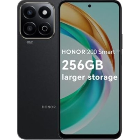 Honor 200 Smart 5G 256GB (4GB Ram) Dual-Sim Midnight Black Eu - (5109BJQG)