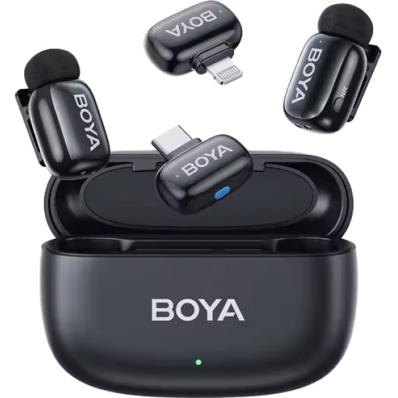 BOYA Mini Iphone Lightning & Type-C - 2,4GHz 2mIc Wireless Microphone With Charging Box - (BOYA mini-12)