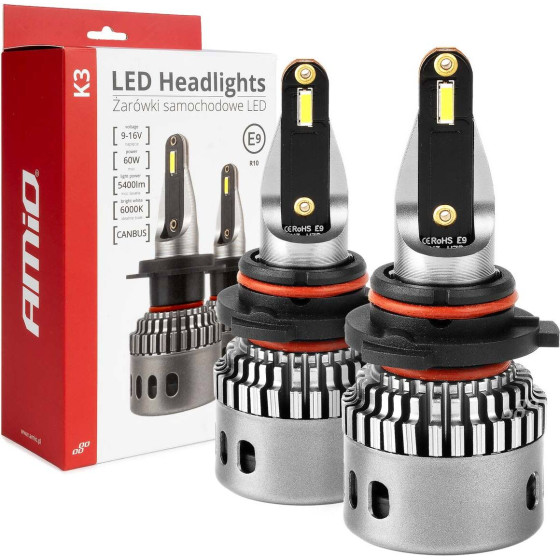 AMiO ������ HB4 9006 9-16V 6.000K 5.400lm 60W K3 Series Led CAN-Bus �� ������ - 2 ���. - (03688)