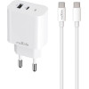 Maxlife Travel Fast Charger Pd Qc 30W + Data Cable Type C White - (MXTC-06-30AC)