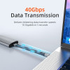 Cabletime ������� USB-C flat, 240W, 40Gbps, 8K/60Hz, USB4, 0.15m, ����� - (CT-FU4-AG)