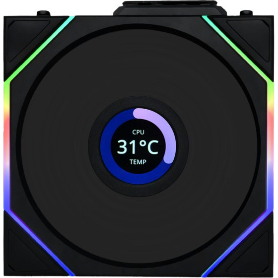 Lian Li Uni Fan TL-Lcd Wireless 120 Black (1pc) Case Fan - (G99.12TLLCD1W1B.00)