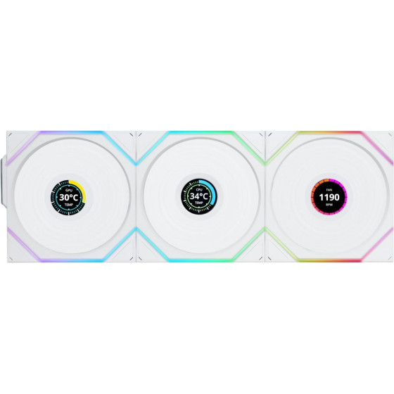Lian Li Uni Fan TL-Lcd Wireless 120 White (3pCs & controller) Case Fan - (G99.12TLLCD1W3W.00)