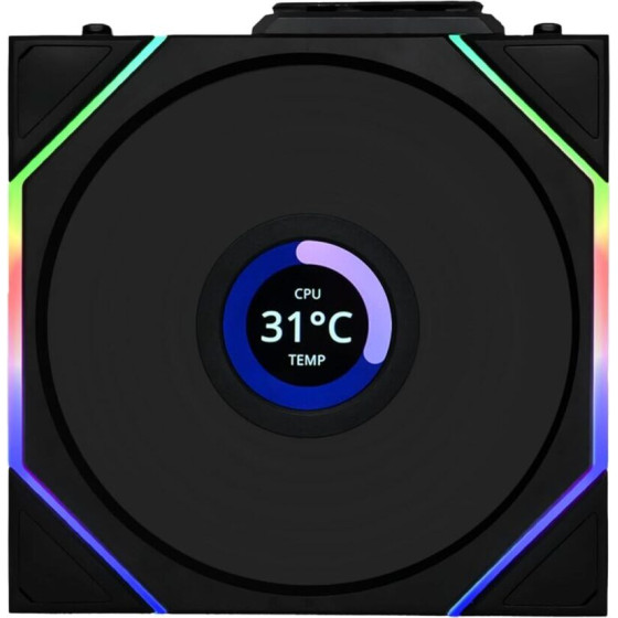 Lian Li Uni Fan TL-Lcd Wireless Reverse 120 Black (1pc) Case Fan - (G99.12RTLLCD1W1B.00)